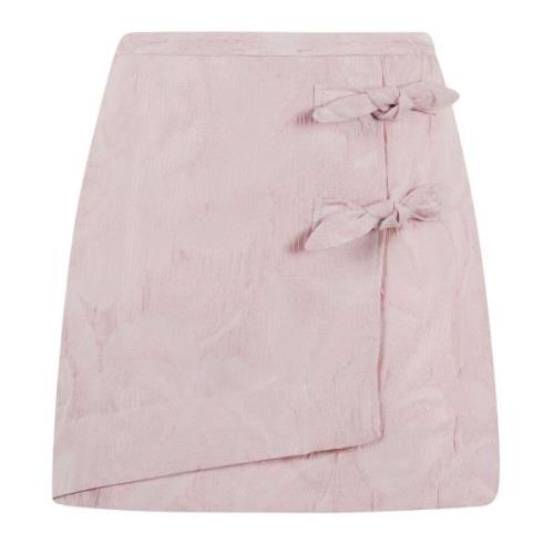 Ganni Texturerad Mini Kjol Pink, Dam