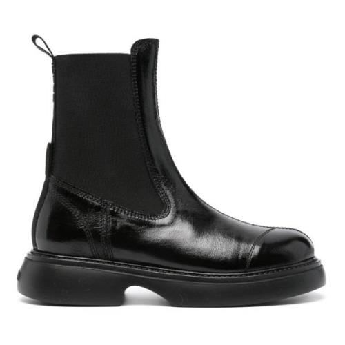 Ganni Svarta Mid Chelsea Boots Made in Portugal Black, Dam