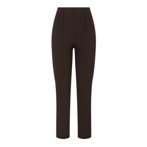 Patrizia Pepe Brun Slim Fit Byxor med Darts Brown, Dam