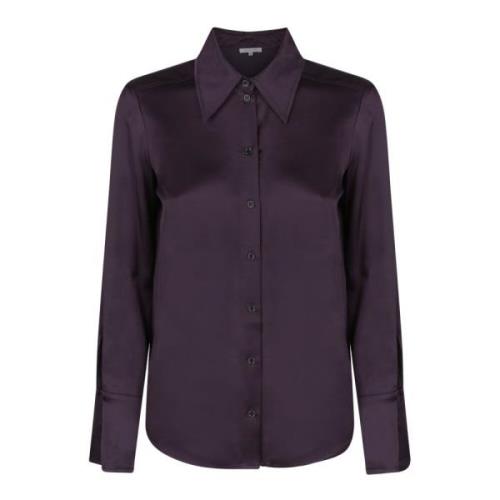 Patrizia Pepe Slim Fit Plommon Skjorta Purple, Dam