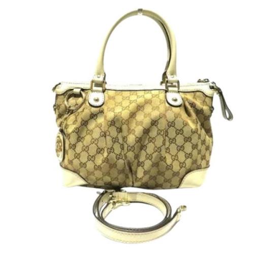 Gucci Vintage Pre-owned Canvas gucci-vskor Beige, Dam