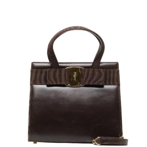 Salvatore Ferragamo Pre-owned Pre-owned Laeder handvskor Brown, Dam