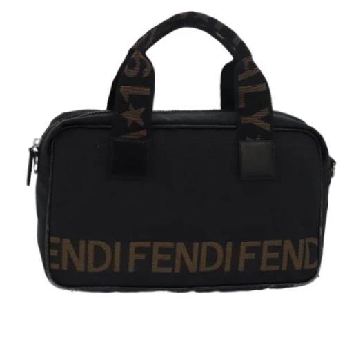 Fendi Vintage Pre-owned Canvas handvskor Black, Dam