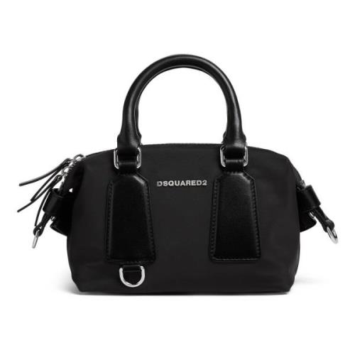 Dsquared2 Nylon Handväska Kompakt Funktionell Crossbody Black, Dam