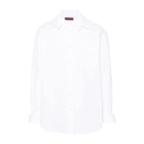 Gucci Vit Bomull Poplin Skjorta White, Herr