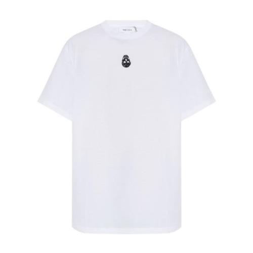 Alexander McQueen Skull Broderad T-shirt Svart White, Herr