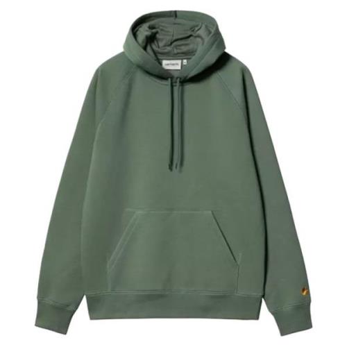 Carhartt Wip Hooded Chase Sweatshirt Duck Green Gold Green, Herr