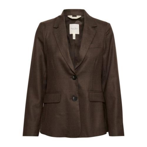 Part Two Klassisk Blazer Hot Fudge Melange Brown, Dam