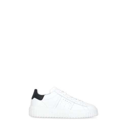 Hogan Vita Lädersneakers med Kontrasterande Logotyp White, Herr