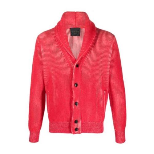 Roberto Collina Öppen Front Cardigan Red, Herr