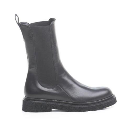 Rotta Svarta Läder Chelsea Boots Black, Dam