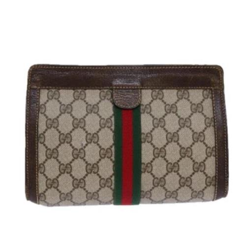 Gucci Vintage Pre-owned Canvas kuvertvskor Beige, Dam