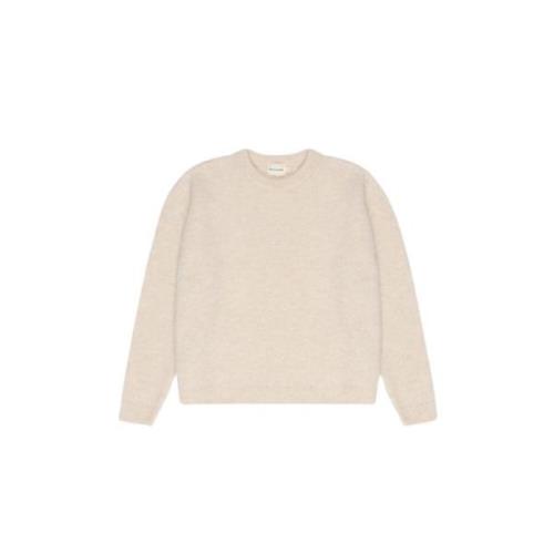 The New Society Mjuk Vanilla Cream Jumper med Ribbade Detaljer Beige, ...