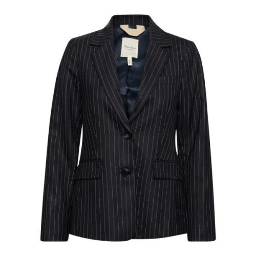 Part Two Mörkblå Pinstripe Blazer Blue, Dam