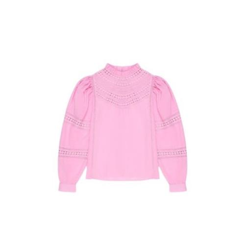 The New Society Elegant Spetsblus Rosa Pink, Dam