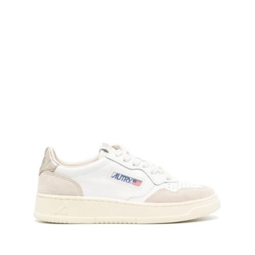 Autry Låg Topp Vit Guld Sneakers White, Dam