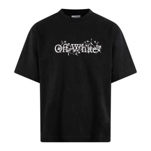 Off White Bookish Flower Skate Tee Black, Herr