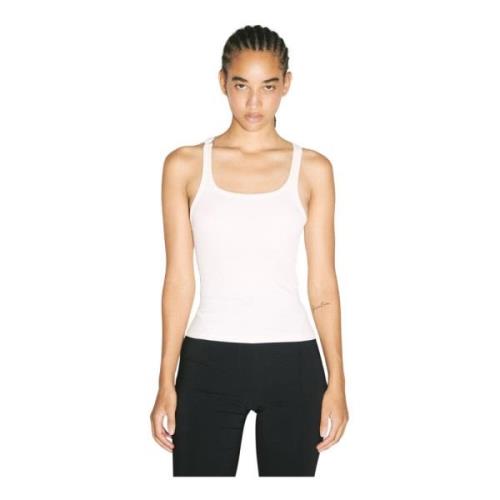 Mugler Räfflad tanktop med silver-hardware White, Dam