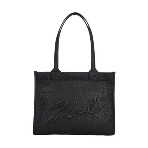 Karl Lagerfeld Grainy Tote Väska Stilfull Black, Dam