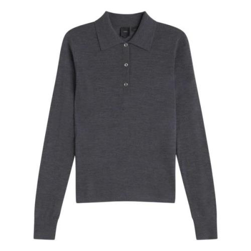 Pinko Elegant Långärmad Polotröja Gray, Dam