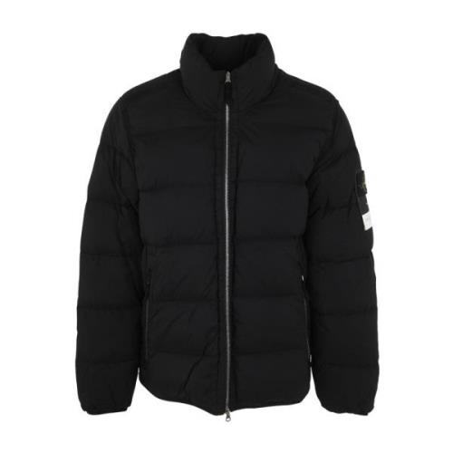 Stone Island Svart Vadderad Bomberjacka Black, Herr