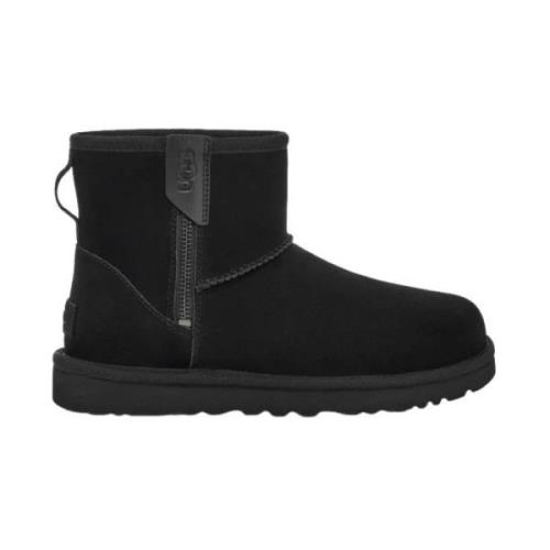 UGG Svart Mocka Ankelkänga med Dragkedja Black, Dam