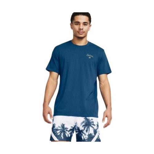 Under Armour Curry Splash Tee Blue, Herr