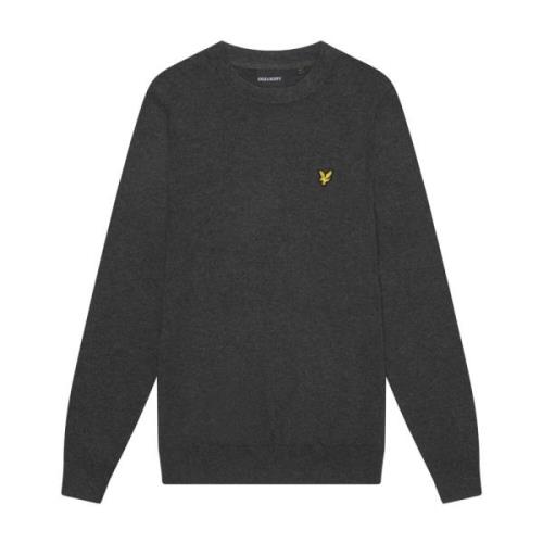 Lyle & Scott Cotton Merino Crew Neck Jumper Gray, Herr