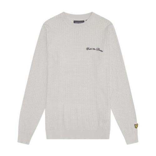 Lyle & Scott Grid Crew Neck Pullover Gray, Herr