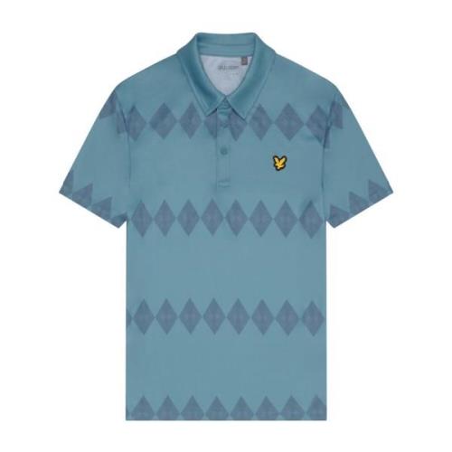 Lyle & Scott Argyle Polo Shirt Blue, Herr