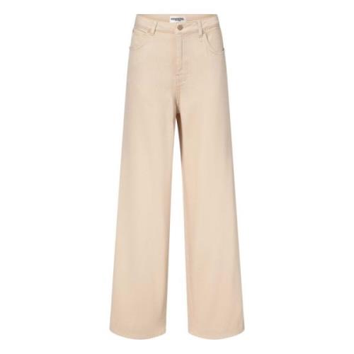 Essentiel Antwerp Beige Straight Leg Pants Beige, Dam