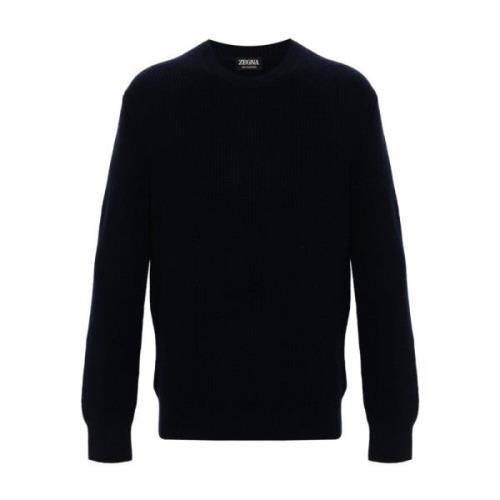 Ermenegildo Zegna Klassisk Crewneck Tröja Blue, Herr