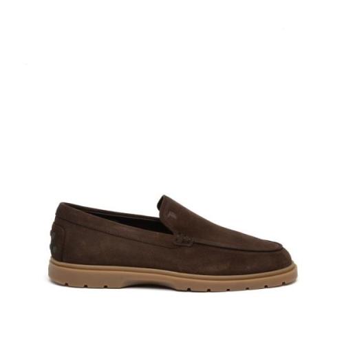 Tod's Brun Mocka Loafer Gummisula Brown, Herr