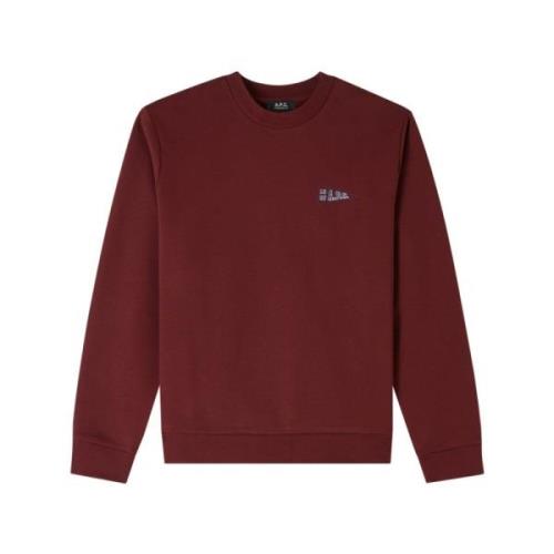 A.p.c. Fleece Standard College Sweatshirt Brown, Herr