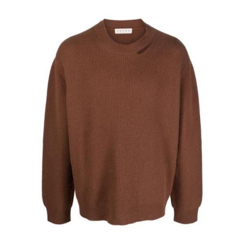 Paura Brun Crewneck Tröja Brown, Herr