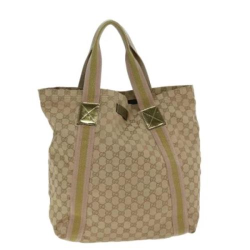 Gucci Vintage Pre-owned Canvas totevskor Beige, Dam