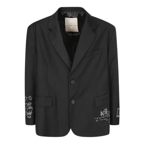 An Other Date Broderad Oversized Blazer med Fickor Black, Herr