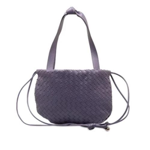 Bottega Veneta Vintage Pre-owned Laeder axelremsvskor Purple, Dam