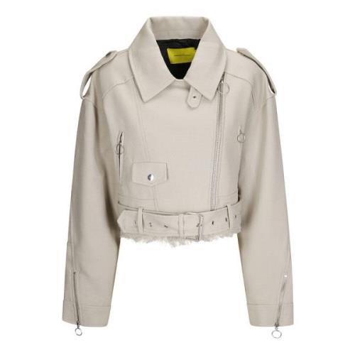 Marques' Almeida Bikerjacka med dragkedja Beige, Dam