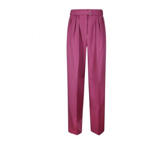 Lanvin Högmidjade Plisserade Byxor med Framlåsning Pink, Dam