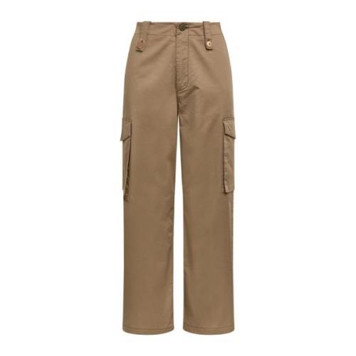 Maliparmi Stone-Washed Cotton Cargo Trousers Beige, Dam