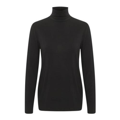 Saint Tropez Rollneck Top & T-Shirt Svart Black, Dam