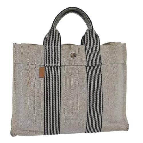 Hermès Vintage Pre-owned Canvas handvskor Gray, Dam