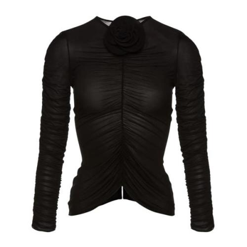 Magda Butrym Svart Elegant Blus Black, Dam