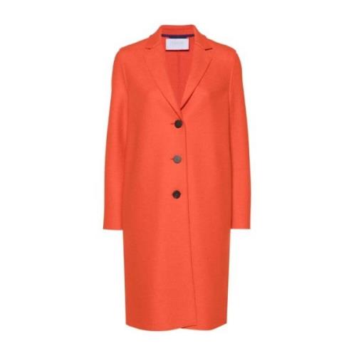 Harris Wharf London Röd Orange Overcoat Pressed Red, Dam