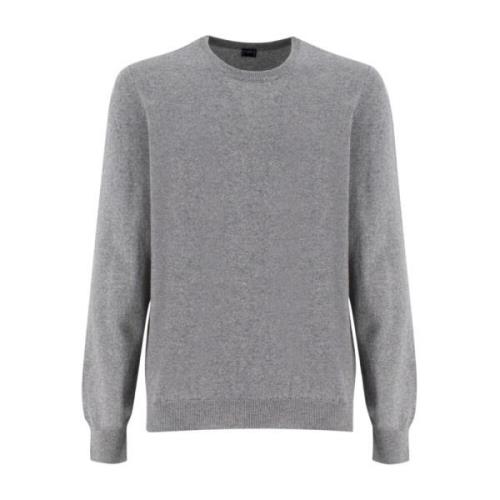 Fedeli Elegant Crew Neck Sweater Gray, Herr