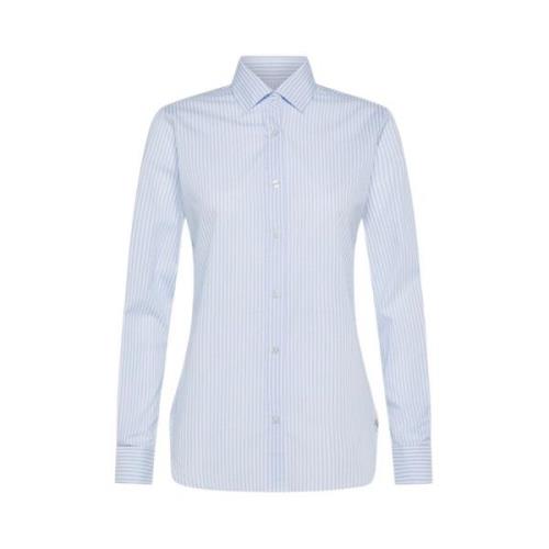 Peuterey Slim Fit Randig Bomullsskjorta Blue, Dam