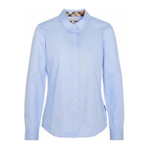 Barbour Elegant Oxford Bomullsskjorta med Feminina Detaljer Blue, Dam