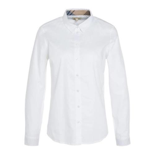 Barbour Elegant Oxford Bomullsskjorta med Feminina Detaljer White, Dam