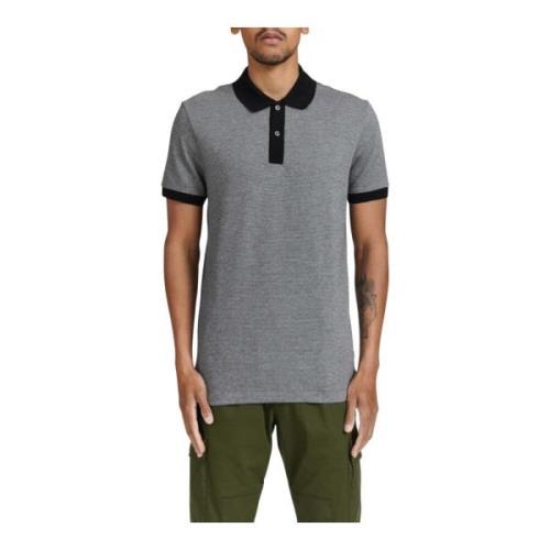 Hugo Boss Kontrastkrage Kortärmad Polotröja Gray, Herr